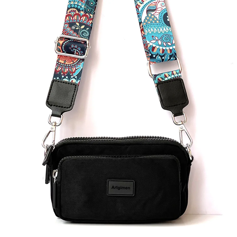 Fashion Mobile Phone Sling Bag Small Men Women Casual Wide Strap Shoulder Bag Mini Purse Travel Crossbody Satchel Messenger Bag