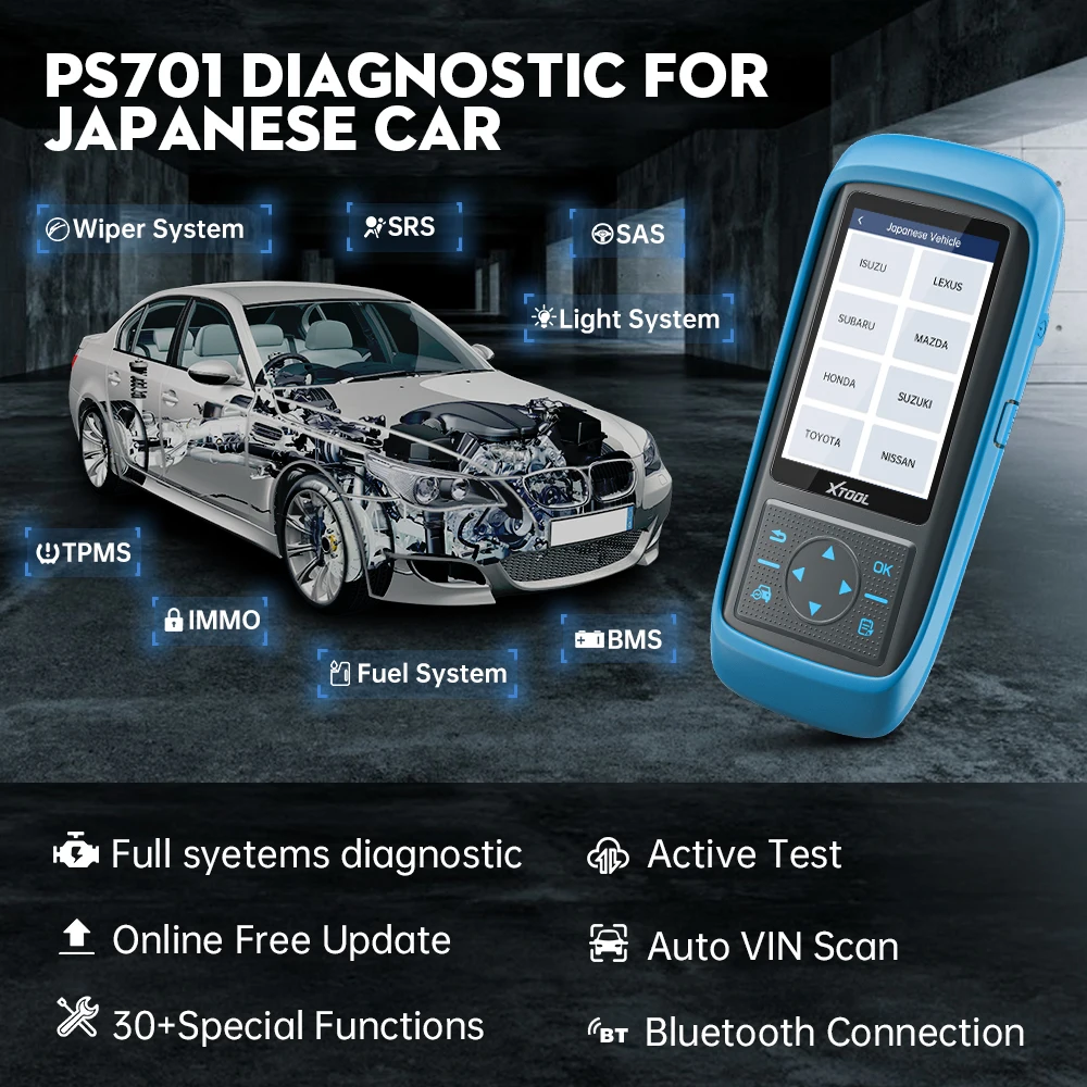 XTOOL PS701 Pro Professional Diagnostic Tool for Japanese car with Active test for Isuzu for Toyota/Kia cars diagnostic machine