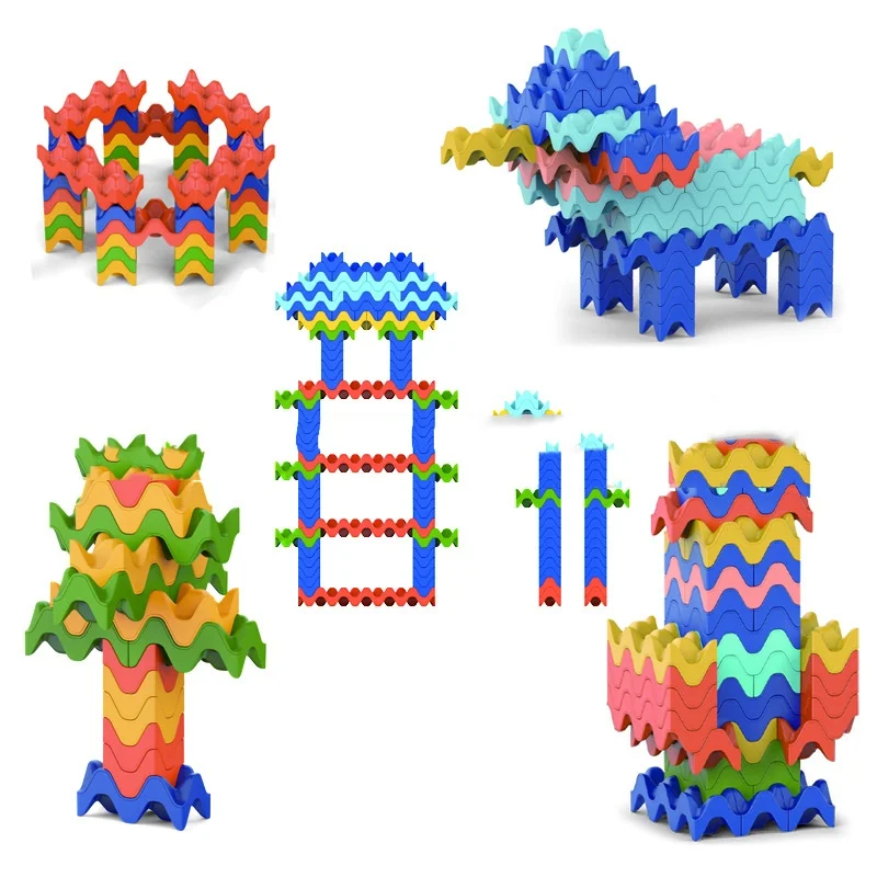 SongYi Unisex 90pcs Environmental Wheat Material Preschool Stacking Block Brick Set Straw Building Blocks Toys