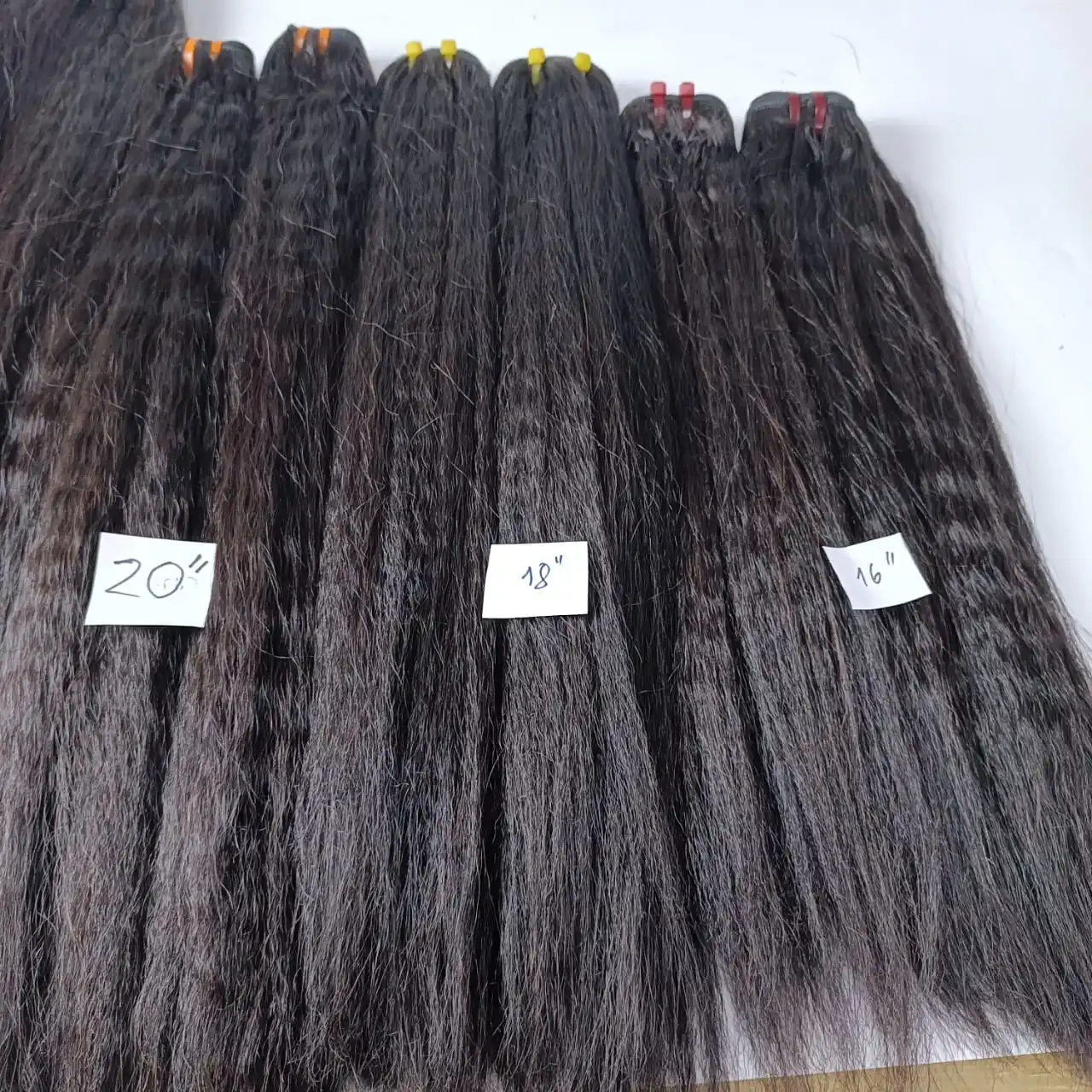 Kinky Straight Weft Hair Double Drawn 100 Virgin Hair No Chemicals No Shedding No Tangle Genius Weft Made In Vietnam Full Color