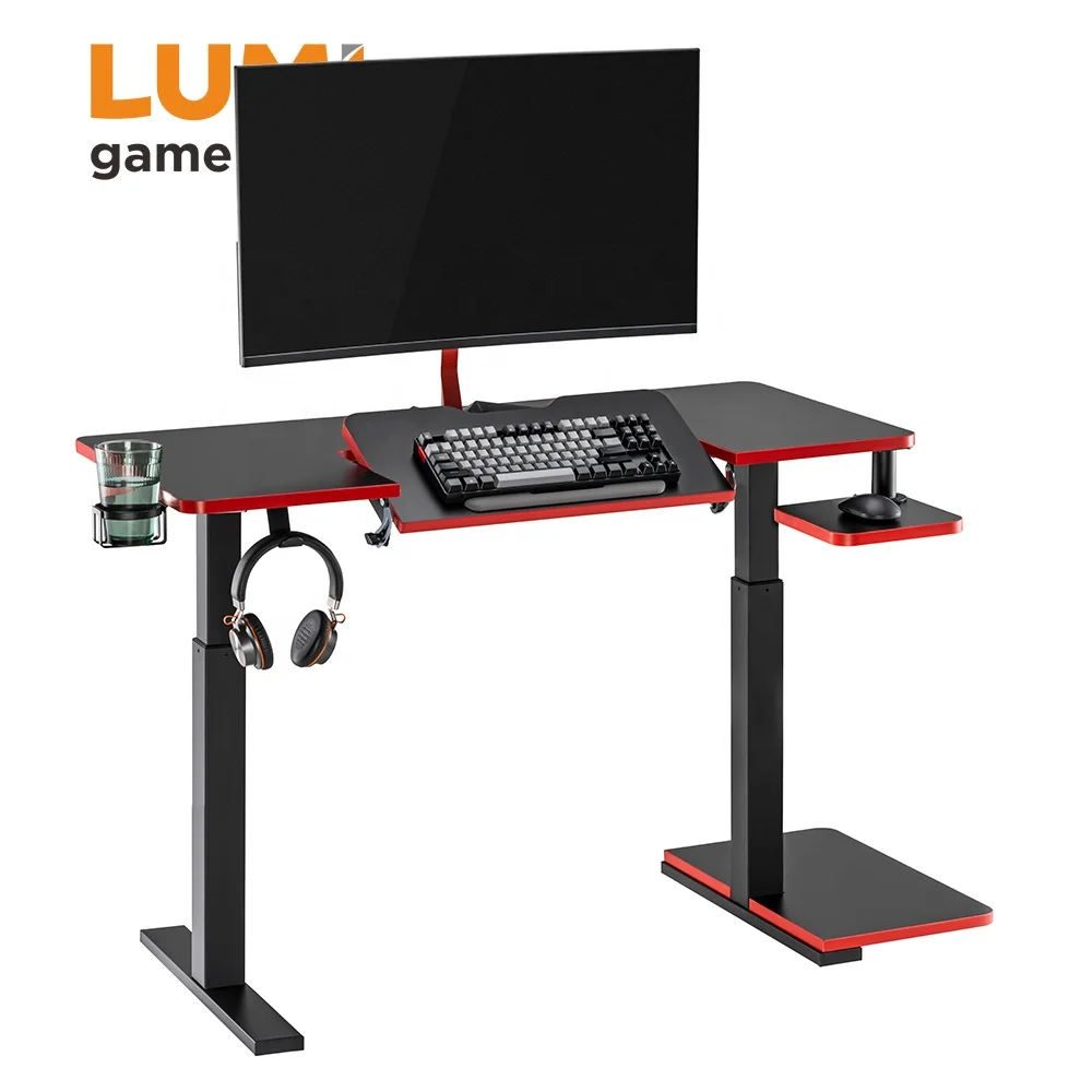 GMD07-3 Tilting Keyboard Tray Ergonomic Gaming Desks For PC Gaming Computer Table