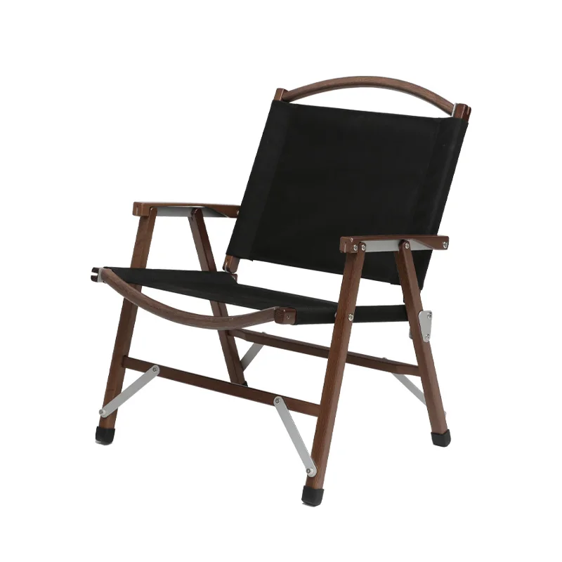
Glamping outdoor portable chair wood 600D nylon chairs park fish folding chair wooden folding chiars 