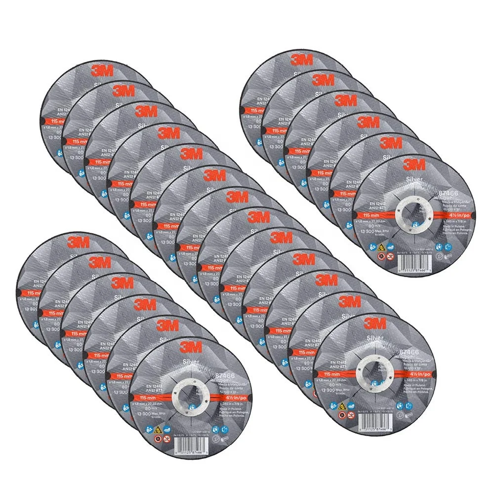 3M 87466 Silver Cut-Off Wheel Type 27 Metal Cutting Wheel For Angle Grinder or Cut-Off Tool 4.5inch Arbor Hole