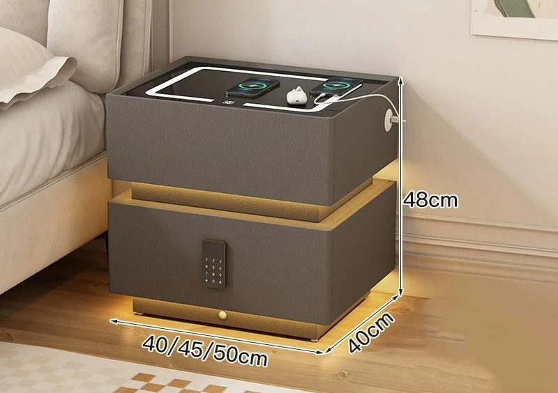The latest design intelligent bedside table Multi-functional bedroom side cabinet with lamp bedside table