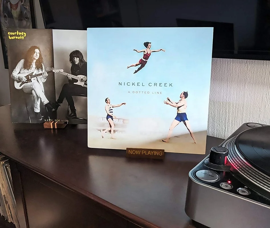 Vinyl Record Holder Display Stand - Tabletop Now Playing Album Cover Holder Single CD Stand LP Display Shelf