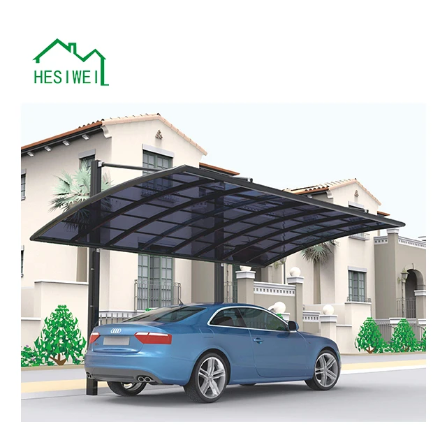  Modern designs carport aluminium garage with arched polycarbonate