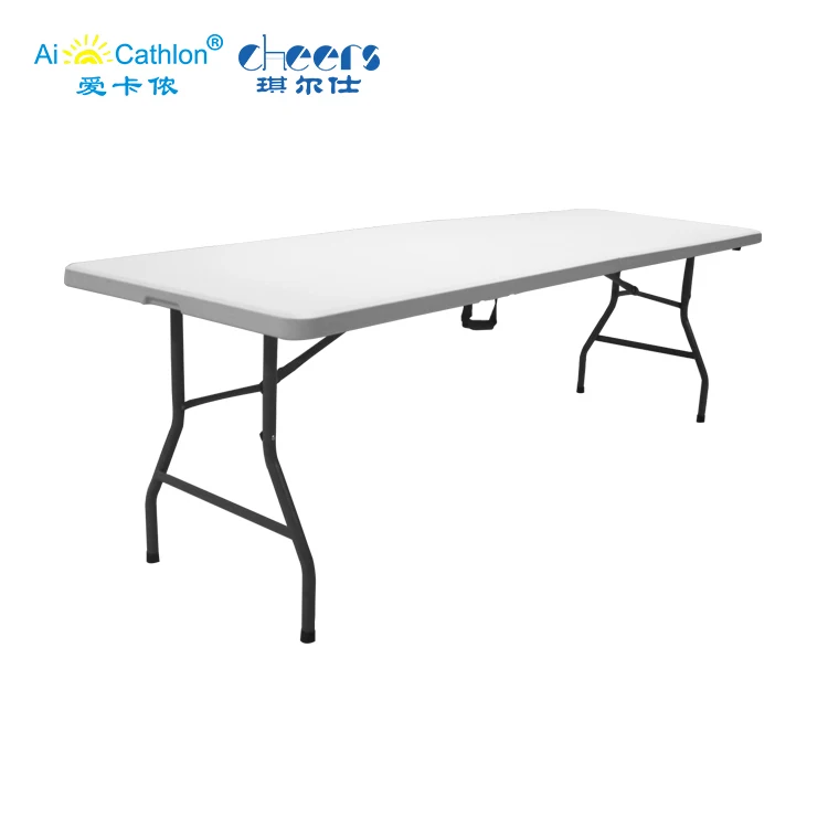 Быстрая доставка, 8 футов, пластиковый складной стол для банкетов, прямоугольный стол для бистро