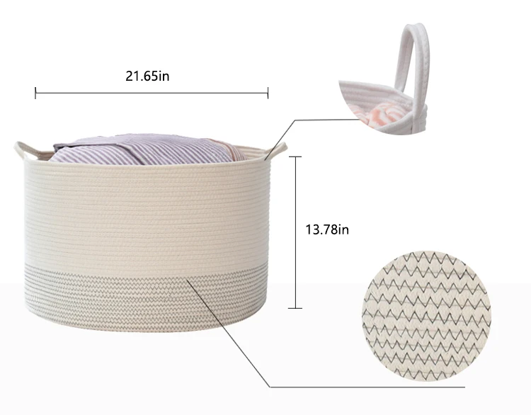 cotton rope macrame Multifunctional clothing storage towel blanket sundries laundry basket Dirty clothes basket