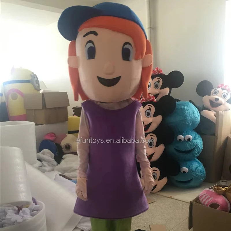 Efun MOQ 1 PC Professional custom Girl image mascot costume Hand-made cartoon characters mascot costume for adult