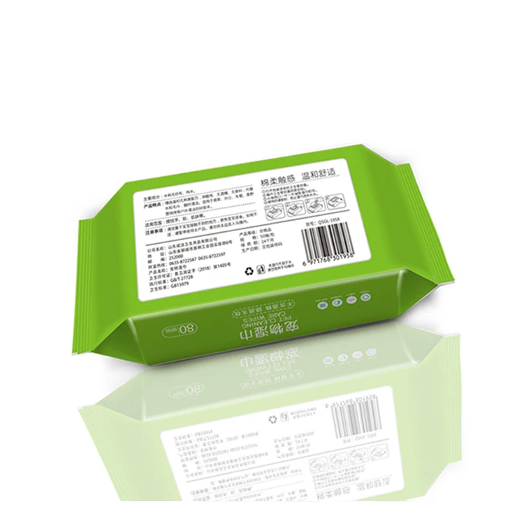 Biodegradable Soft Safe Eco Friendly Cleaning Pets Grooming Wet Wipes Pet Product 10000 Bags Non-woven Custom Request BST Care