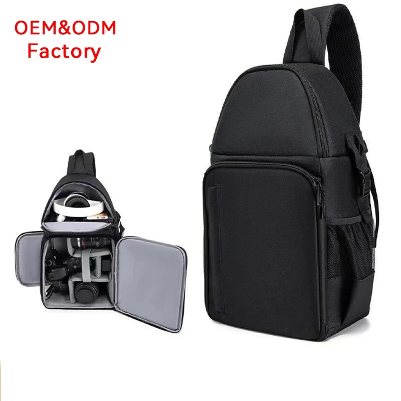 BSCI Factory Custom  Light Weight Waterproof Convenient Camera Bag with 3 Lens Phone Pocket Travel Photographer Tripod Holder