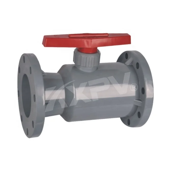 Heat Resistant DN15-DN300 Manual Plastic PVC Industrial Flanged Ball Valve