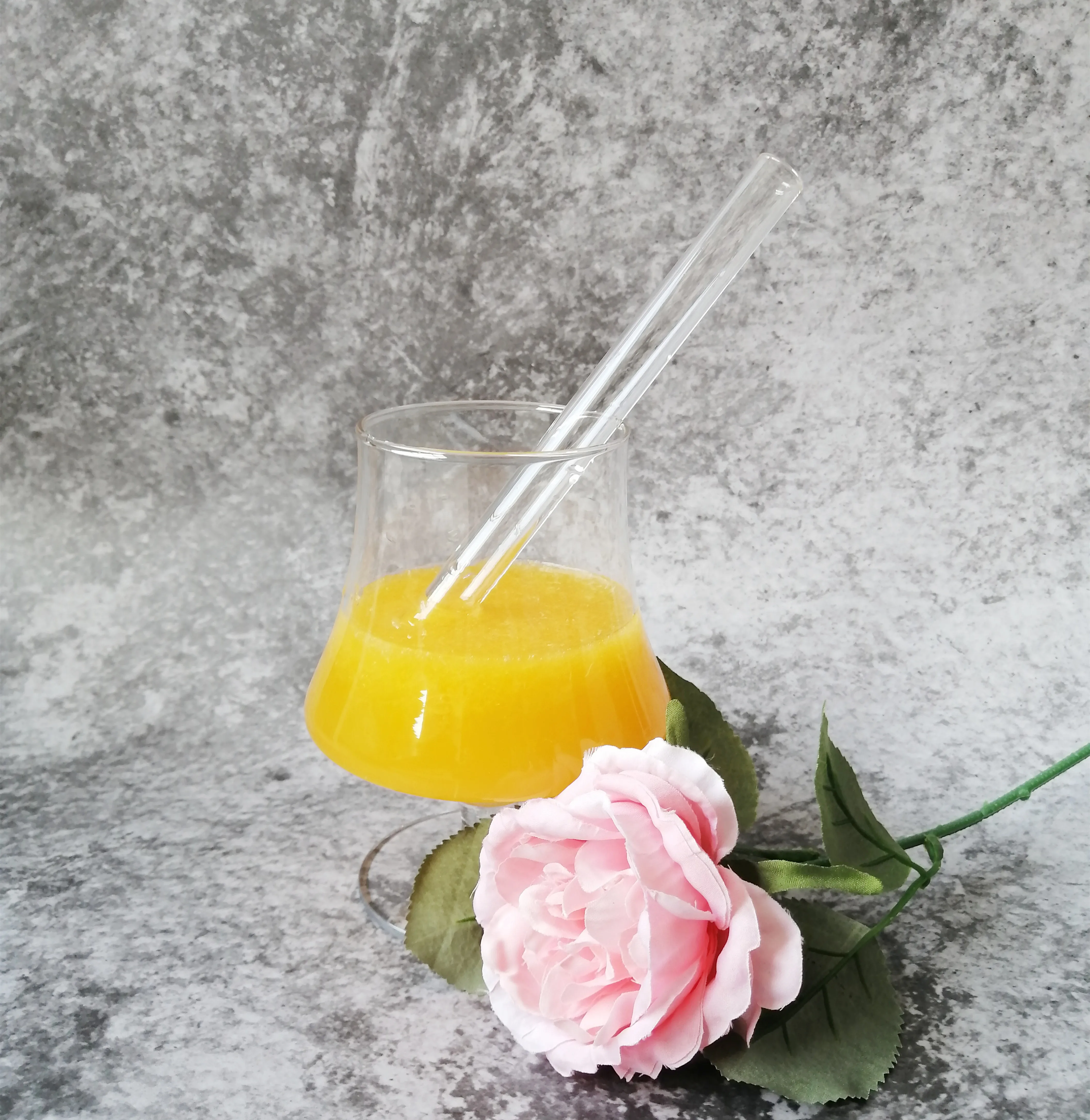 Borosilicate Glas Straw Oblique Mouth  Clear Boba Straws for  Milk Tea 14mm straws