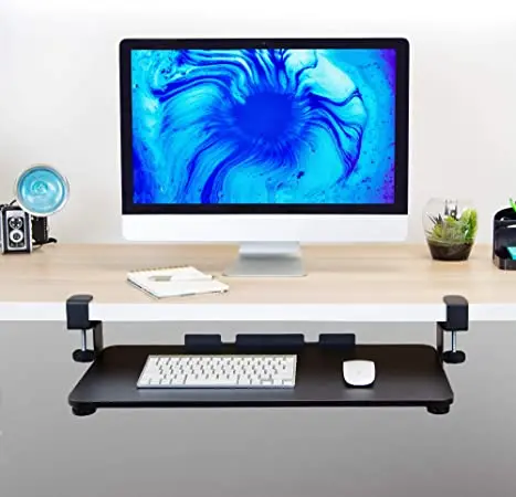 Adjustable Slide-Out Platform Computer Drawer Keyboard Mouse Tray Under Desk