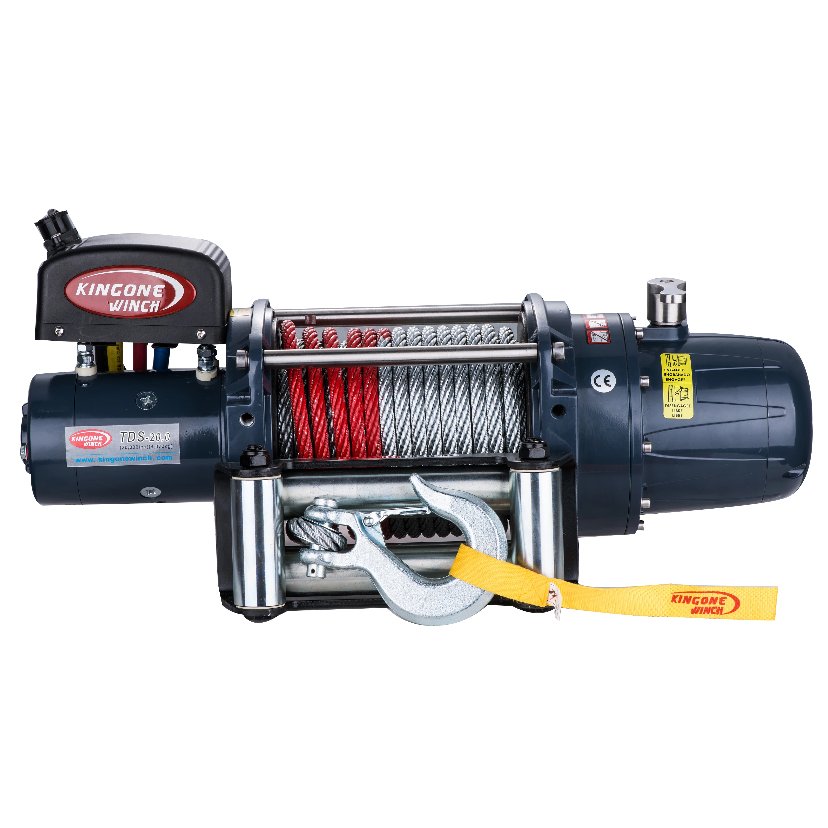 KINGONE 20000lbs heavy duty electric winch 12v offroad 4x4 winch with steel wire rope