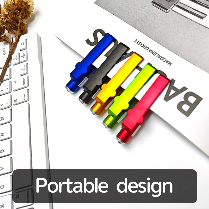 P4805custom Ballpoint Pen High Quality Plastic LED Light Touch Screen Phone Holder 1.0mm Writing Pens Custom Ball
