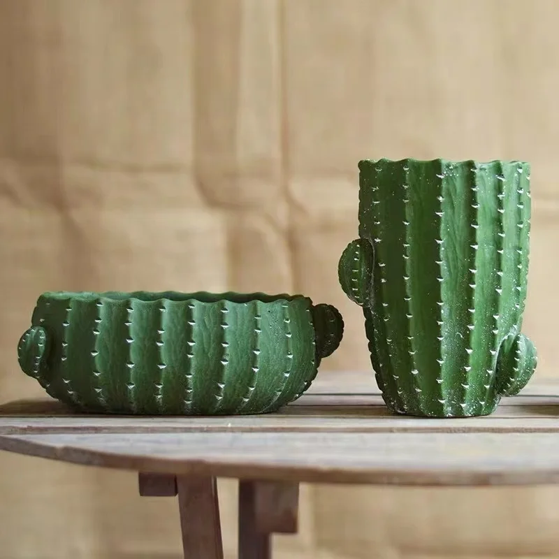 Hot Sale Cactus Figurines Flowerpot Handicarfs Planter Garden and outdoor Bonsia Flowerpot