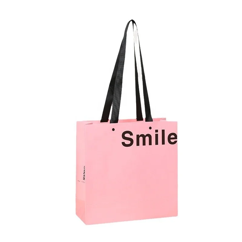 2024 White Black Paper Bag With Logo Recycled Brown Kraft Paper Bags With Handle Custom Kraft Paper Shopping Bag With Your Own L