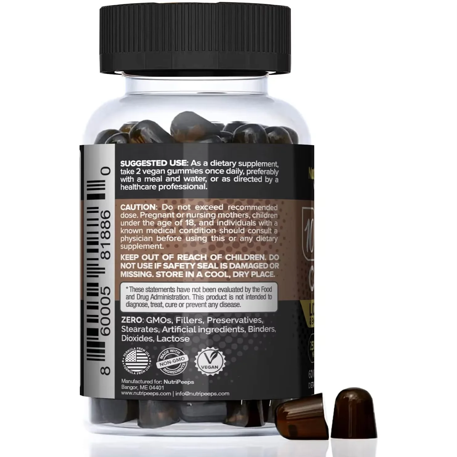 OEM Mushroom Extract Lions Mane Reishi Maitake Supplement Cordyceps Chaga Shiitake Nootropic Brain Mushroom Gummies