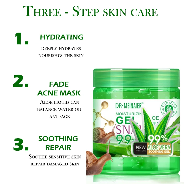 Wholesale Repairing Skin Anti Acne Aloe Gel Cream Moisturizing Soothing Private Label Aloe Vera Gel