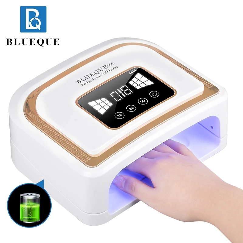 Professional Golden 120W Nail Dryer Light Rechargeable Cordless UV LED Nail Lamp with battery for Home Nail Art Salon
