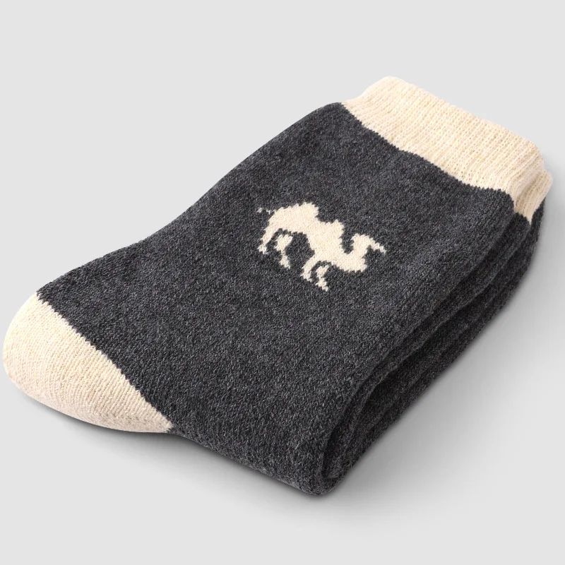 winter thickened camel wool socks unisex solid color casual terry sock mid-calf wool warm socks