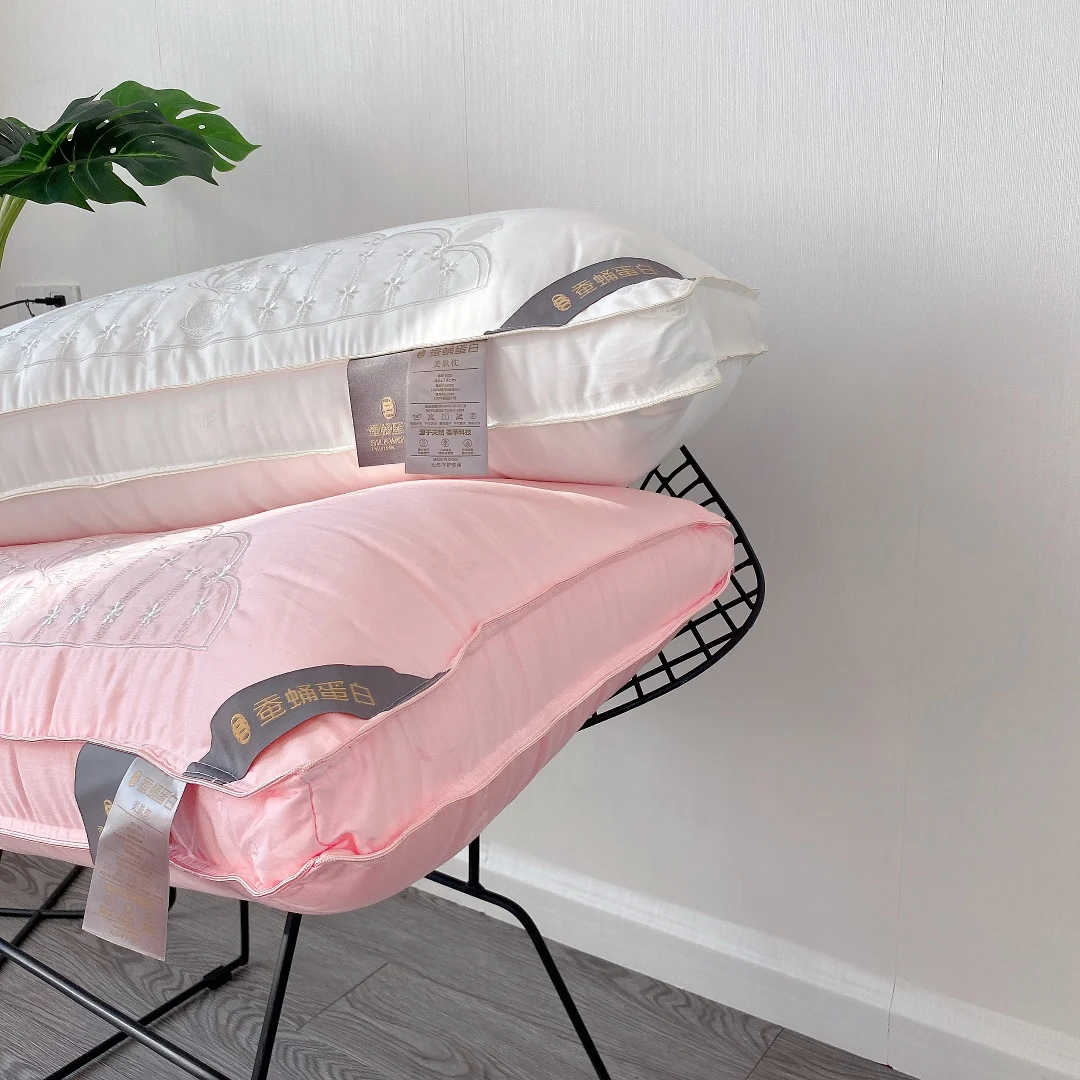 5 Star Hotel Lace Craft Silkworm Chrysalis Protein Down Velvet Pillow Cotton Breathable Custom Hilton Pillows