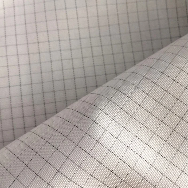 0.5cm check 70 times washing ESD plain polyester cotton japanese carbon fiber conductive fabric for T-shirt