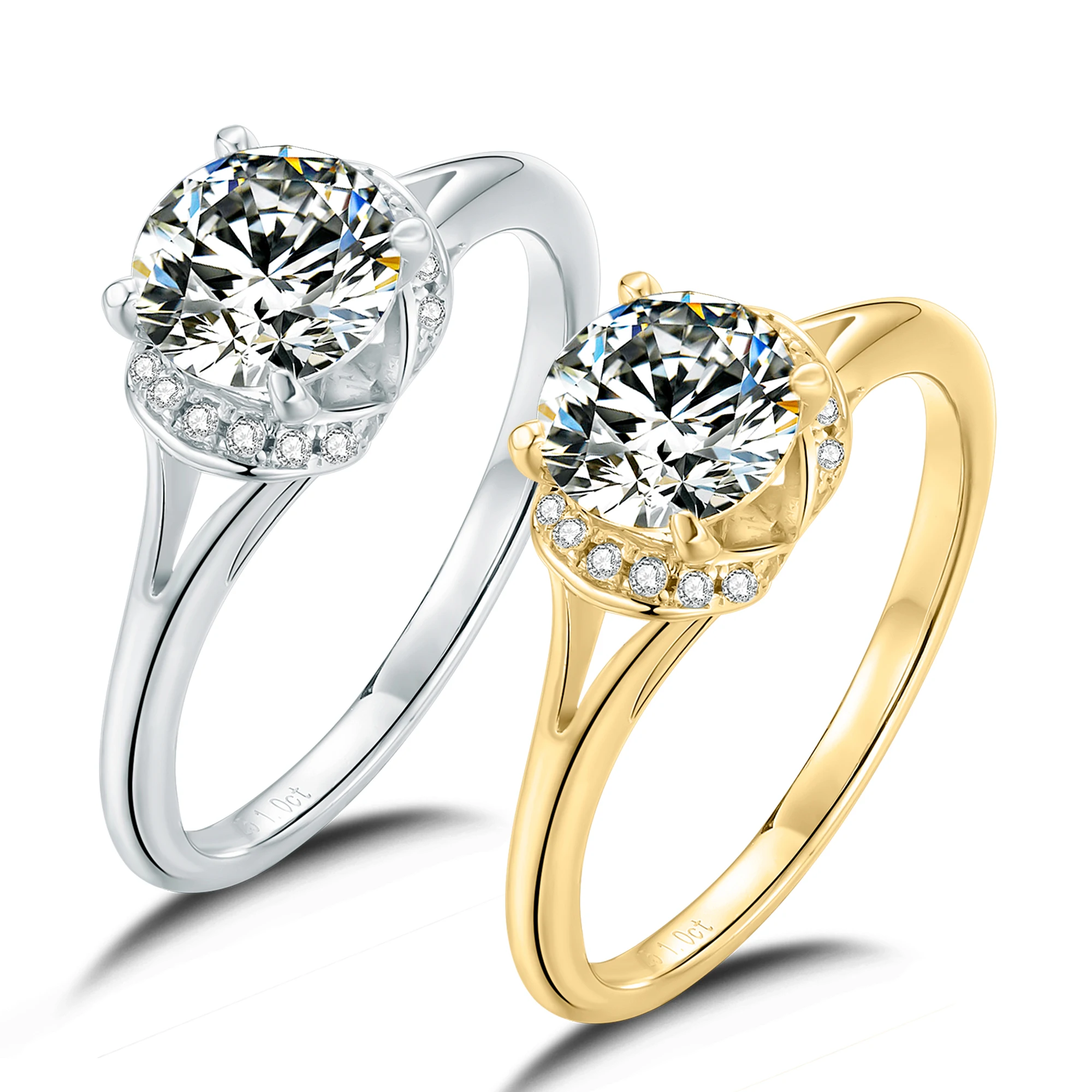Abiding 1Ct Moissanite Diamond Jewelry Engagement Wedding Moissanite Customized Woman Gold Ring
