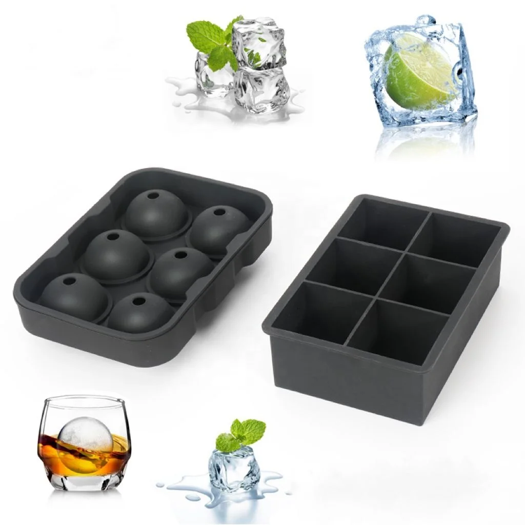Easy Release 8 Hole Square Silicone Ice Cube Tray Mold For Cold Drink Whisky Fruit Juice Kitchen Tools