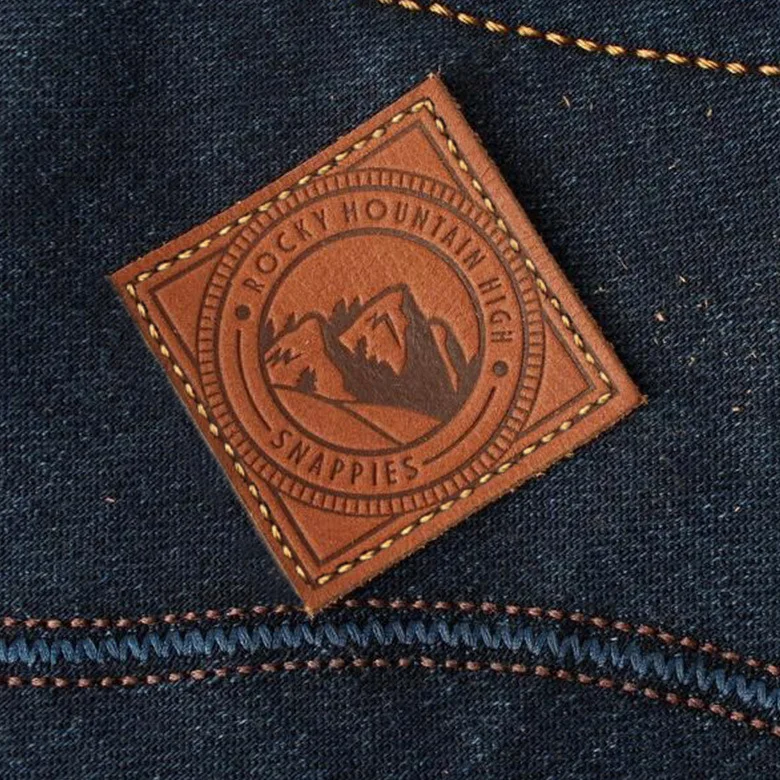Jeans Clothing Labels Manufacturer Custom Logo Embossed Real Genuine Leather Patches for Pants