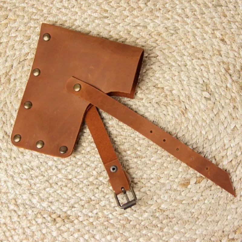 Hot Sale Camping Leather Hatchet Sheath Outdoor Custom Hatchet Cover Protection Leather Sheath for Axe
