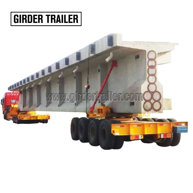 120 тонн Емкость 4 оси T секционный боди с балочный мост транспортировки гидравлическая тележка балки транспортер полуприцеп для продажи
