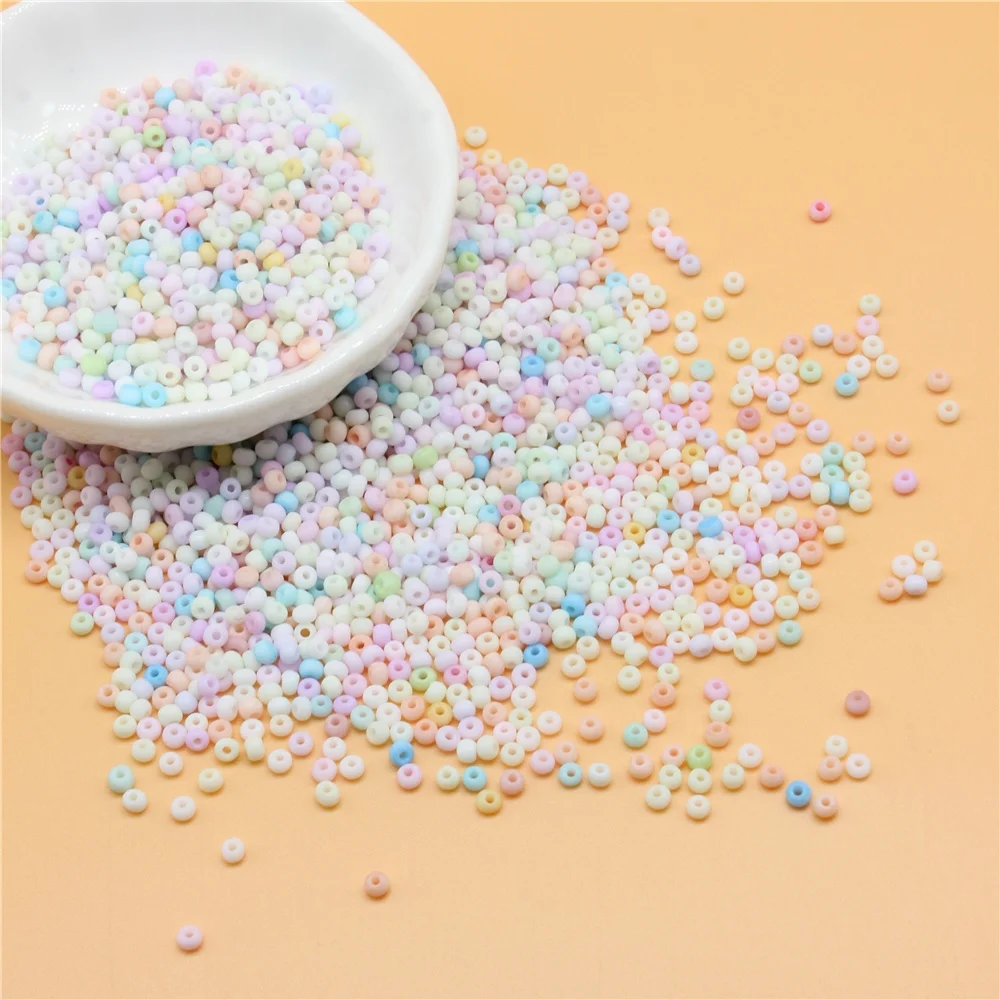 BOHOEVER 4mm 450g 15 Color Macaron Matte  Frosted Glass Loose Seed Round Glass Beads for Jewelry Making