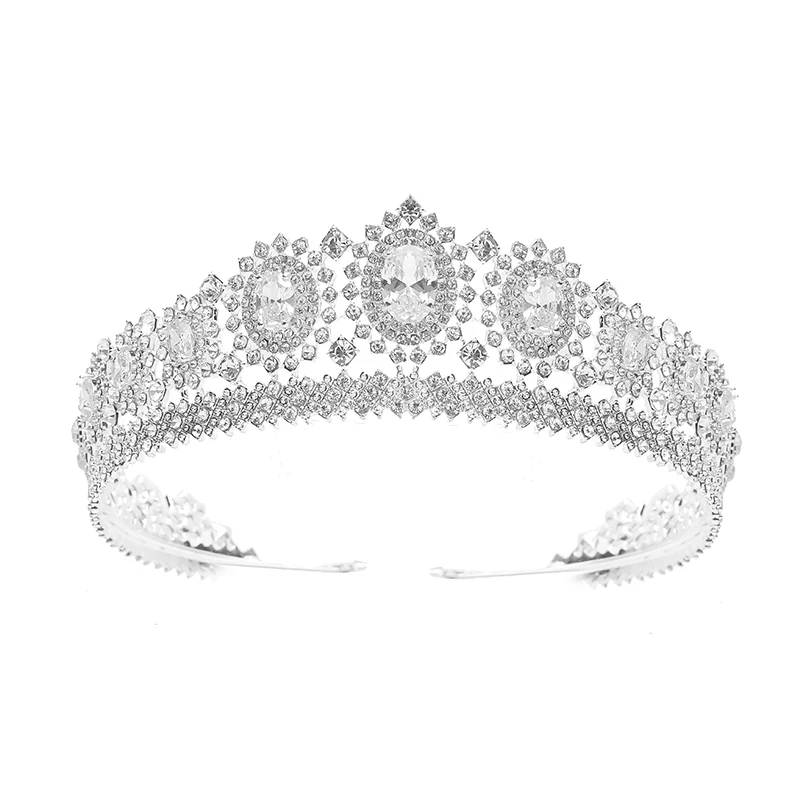 New Rhinestone Crowns Vintage Style Big Eye Shape Wedding Accessories Bridal Hair Tiaras Yellow Gold Party Hair Accessory