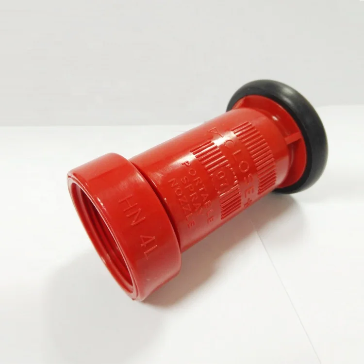 Factory sell 11/2' Lexan nozzle finished chrome & red use firefighting equipment plastic hose nozzle