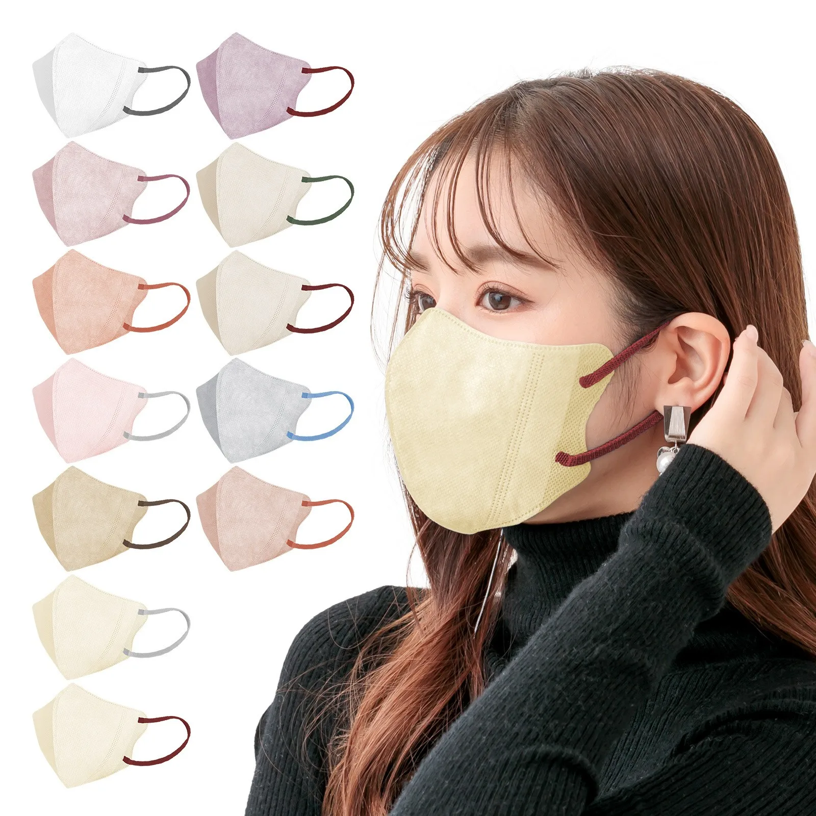Face protect disposable 3D safety dust rush respirator 3-layer facee mask anti pollution facemask mouth covering breather