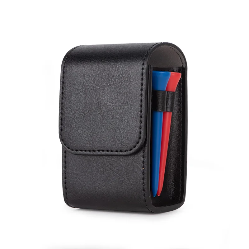 Wholesale Leather Golf Ball Pouch Outdoor Ball Waist Bag Organizer Case Golf Accessories Storage Bag for Golf