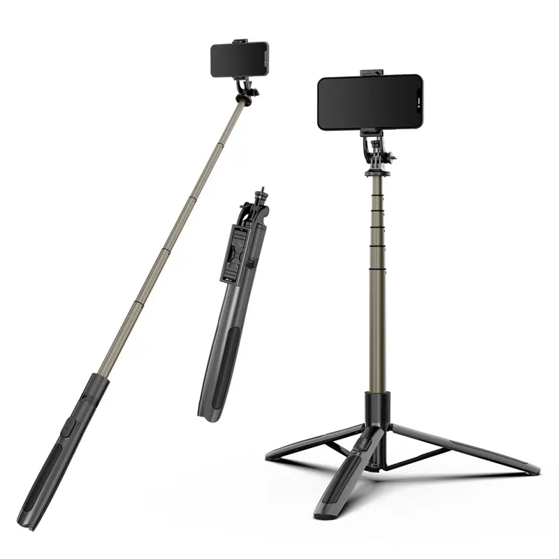 Aluminum Alloy 1560mm Wireless Control Selfie Stick Tripod Foldable Monopod Handheld Stabilizer for Gopro Camera Ring Light