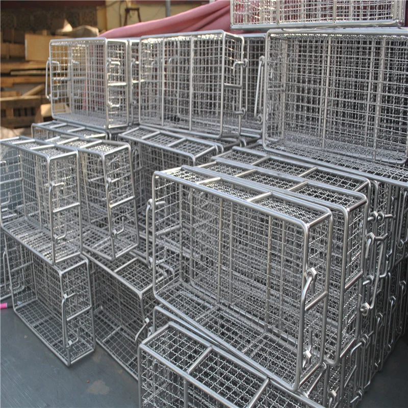 Фабрика OEM SS304 316 корзины для хранения из нержавеющей стали тканая металлическая корзина Толстая сливная очистки и дезинфекции