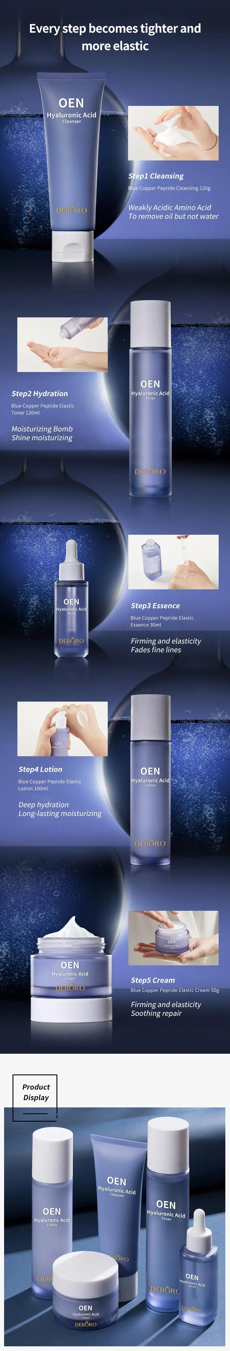 Private Label Natural Organic Facial Serum Skin Care Series Anti Aging Anti Acne Brighten For Skin Care Set