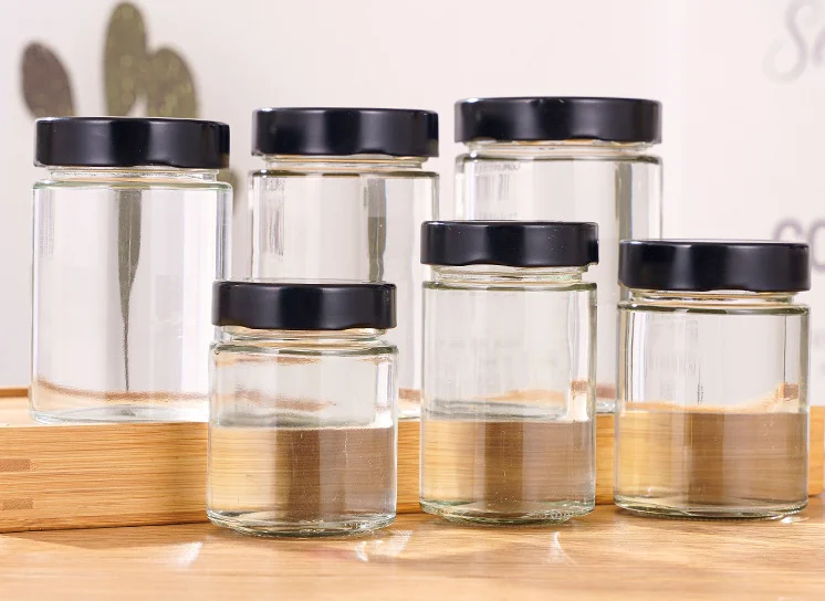 Food grade food sealed glass jar Food jar Round clear jar