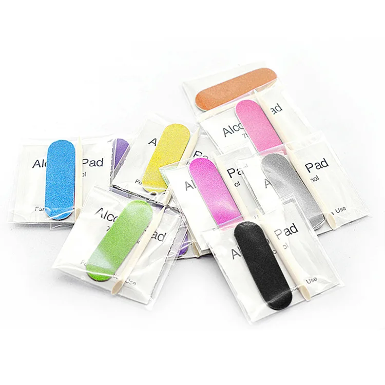 Wholesale Private Label Double-sided Disposable Small Wood Pink Blue Nail File For Salon Mini Beauty Nail Art Tools Custom Logo