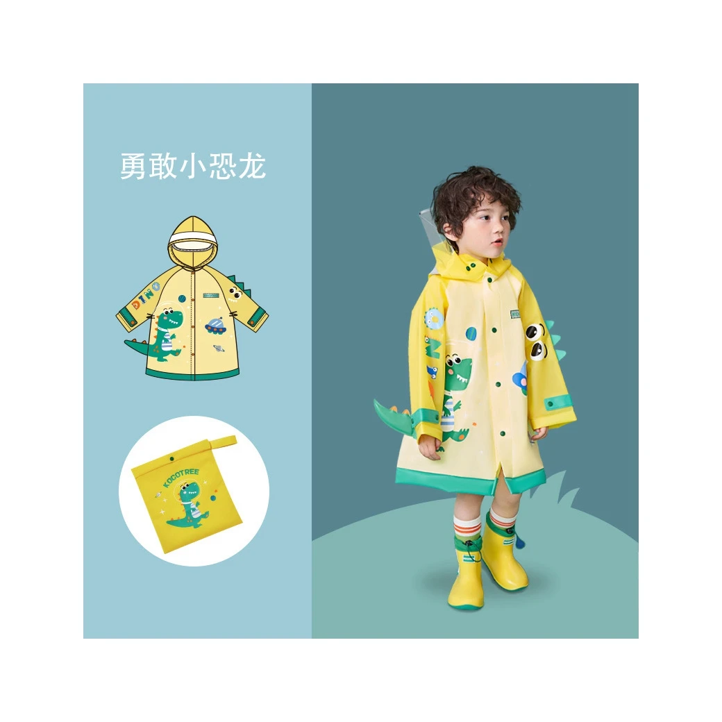 Cute Casual Polyester Kids Waterproof Girls Boys Children Raincoat