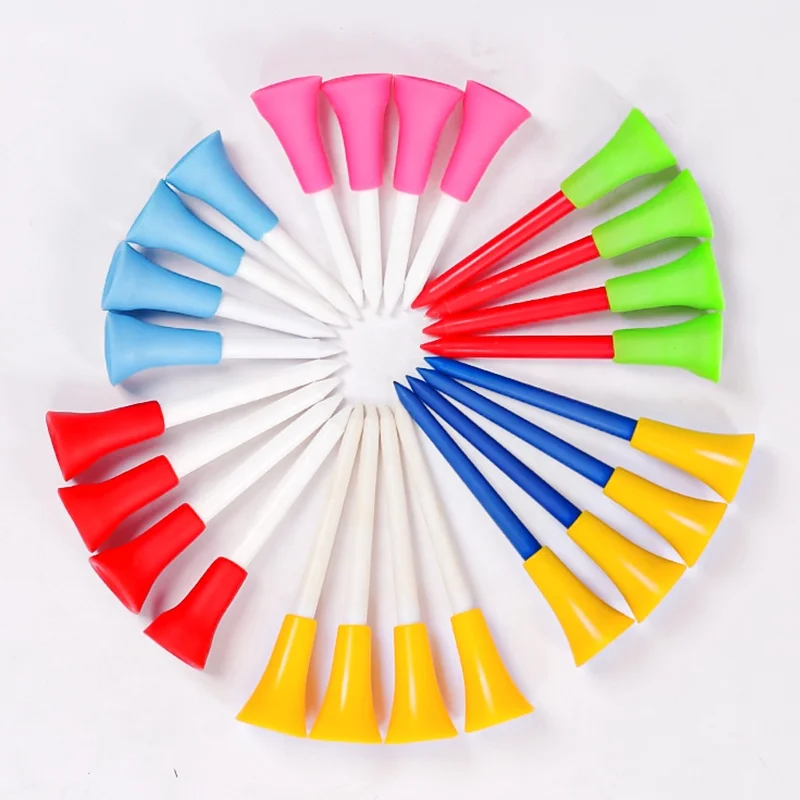 High Quality Plastic Rubber Tipped Top Golf Pegs Multicolour With Soft Cushion Unbreakable Rubber Cushion Durable Bulk Golf Tees