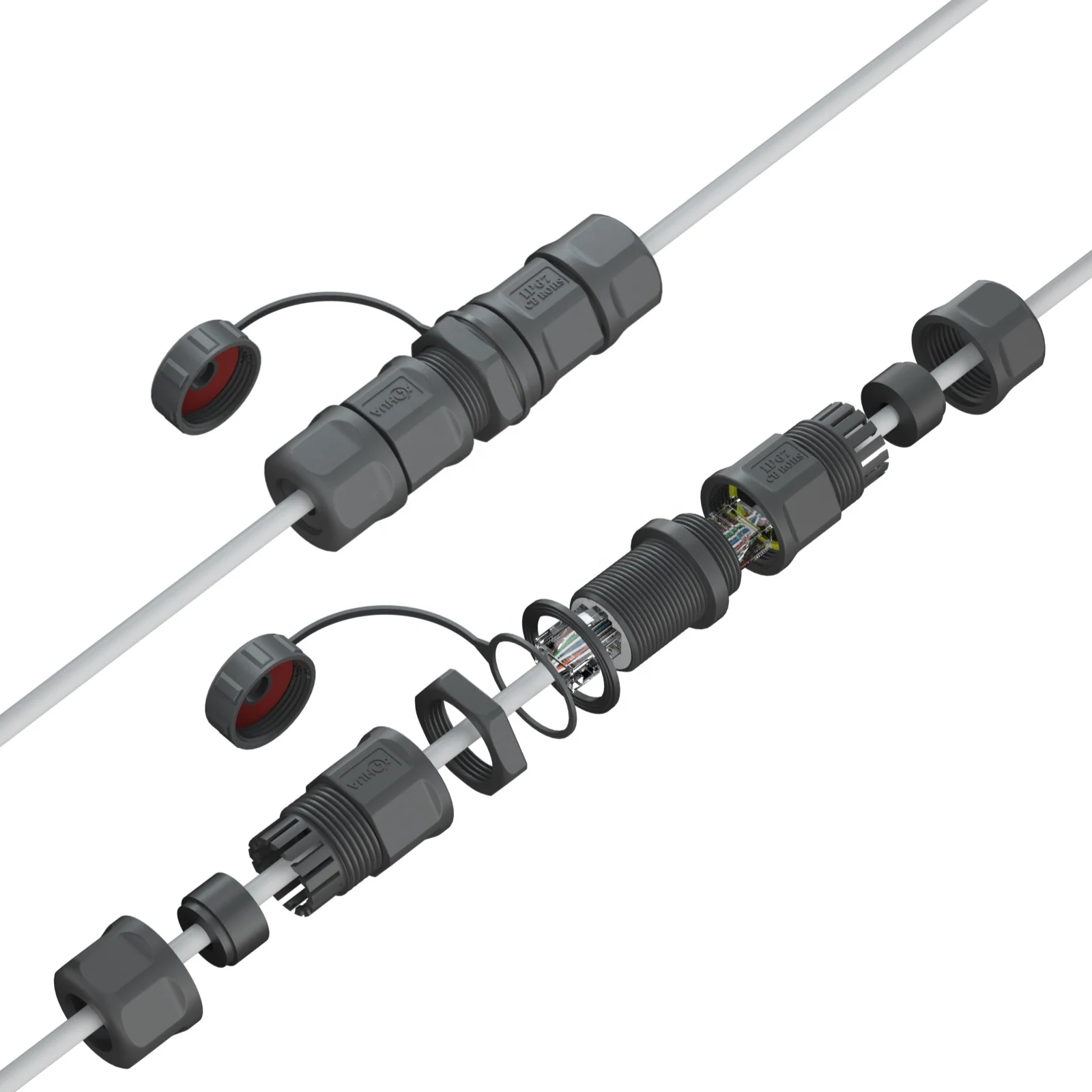 8P8C RJ45 Modular Plugs Socket Network Ethernet Crystal Plug RJ45 L Type Connector Adapter