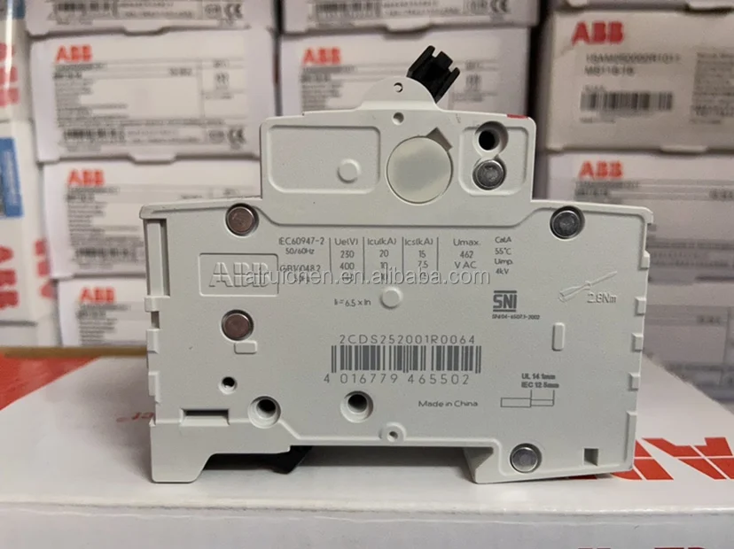 ABB оригинальный дистрибьютор MCB миниатюрный автоматический выключатель 1P 63A S201-C63