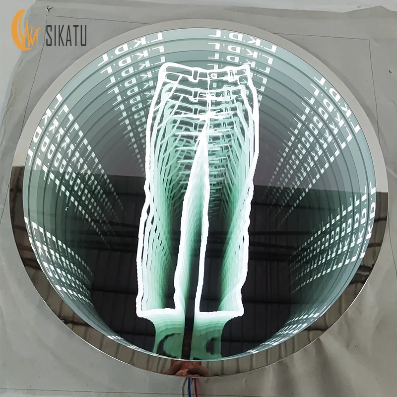 Customized Illusion Spar Stage Display Magic Rgb Cloud Forever 3D Mirror Infinite Wedding Petals Gabinet Round Shinning Effect