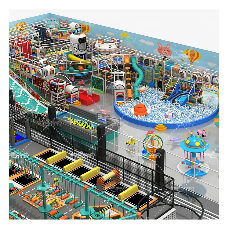 Large Trampoline Play Ground Daycare Ball Pool Games Children Play House Kids Indoor Playground
