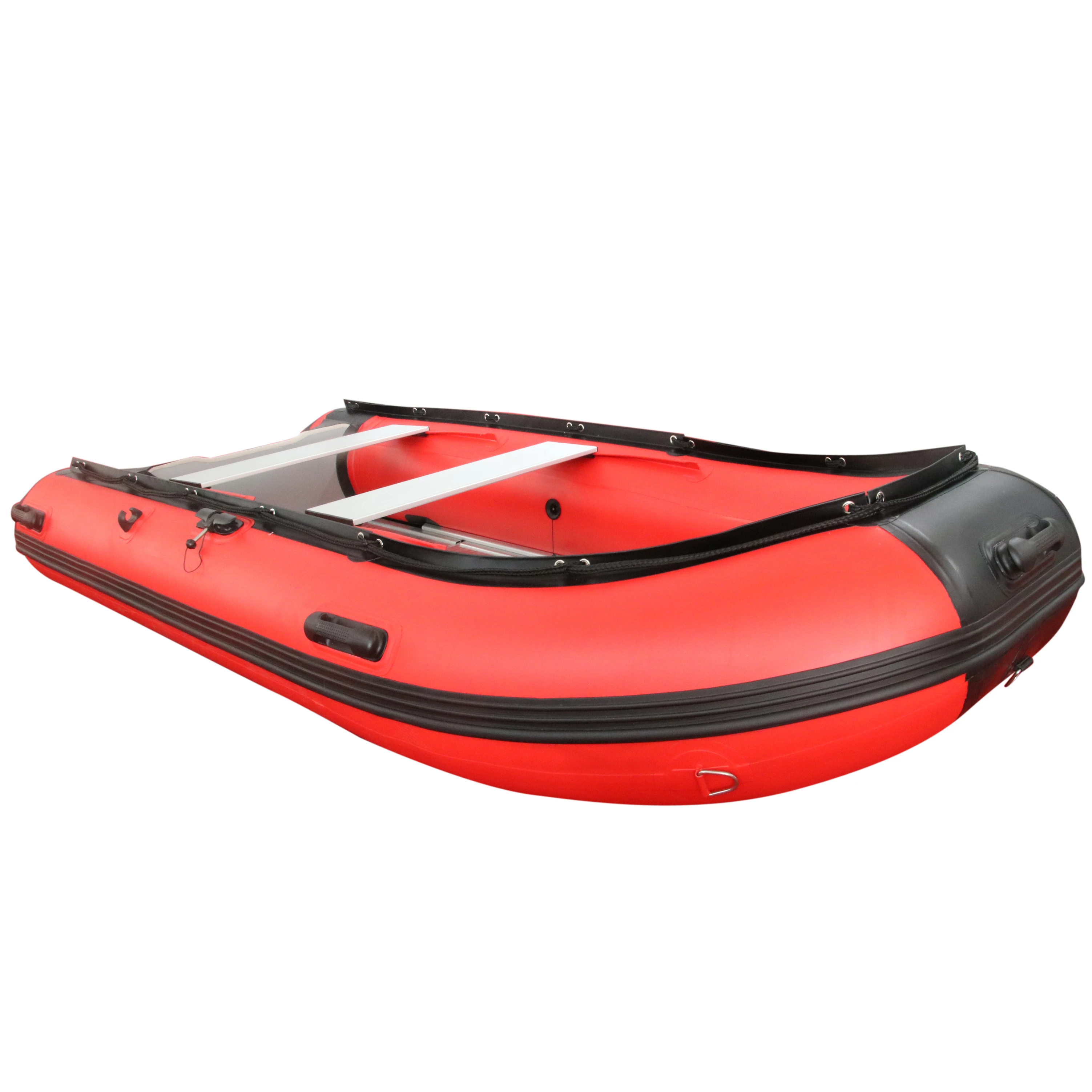 High Quality Solarmarine 4 Person Wood Floor Fishing Inflatable Row Boat With Motor